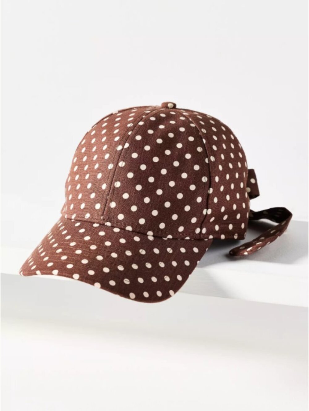 Anthropologie Bow Back Baseball Cap in Chocolate - NWT $48 MSRP